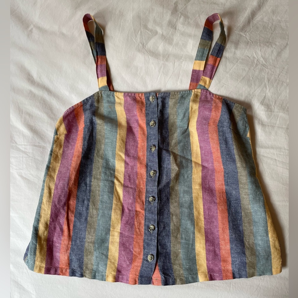 Madewell Chambray Rainbow Striped Cami, XXS